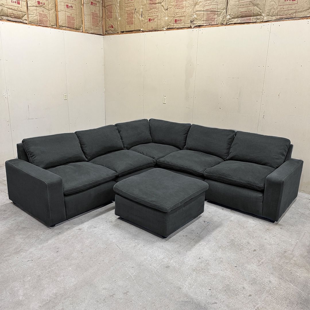 Dark Gray Cloud Couch (6-Piece Modular Sectional) - Delivery Available