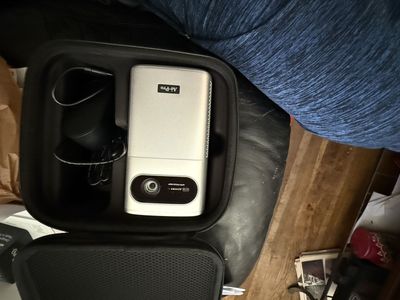 AP Pro Portable Mini Projector with Auto Focus 1080P - White/Silver, Includes Case
