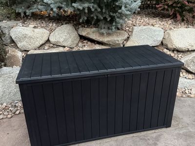 Brand New in Box - Black Outdoor Storage Deck Box, Weather Resistant, Large Capacity