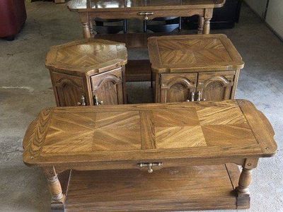 4 Pierce Wood Living Room Table Set.