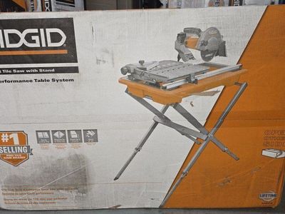 RIDGID 7in. Corded Wet Tile Saw with Stand -Portable, Heavy-Duty with Bevel- Brand New