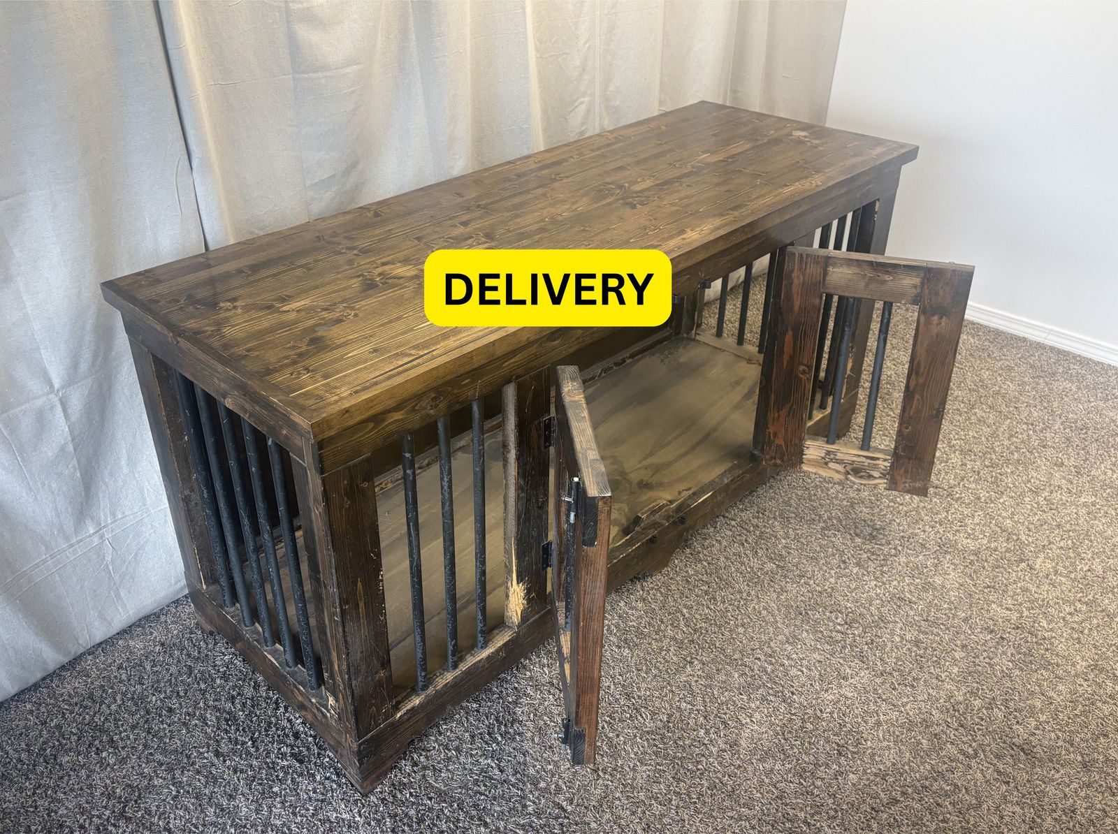DELIVERY - Custom Wood Dog Kennel / Crate End Table