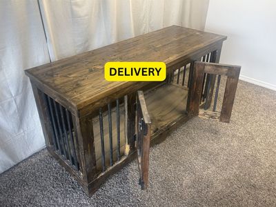 DELIVERY - Custom Wood Dog Kennel / Crate End Table