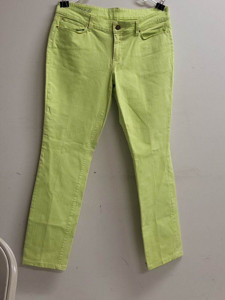 Ann Taylor Modern Fit Lime Green Pants Size 12