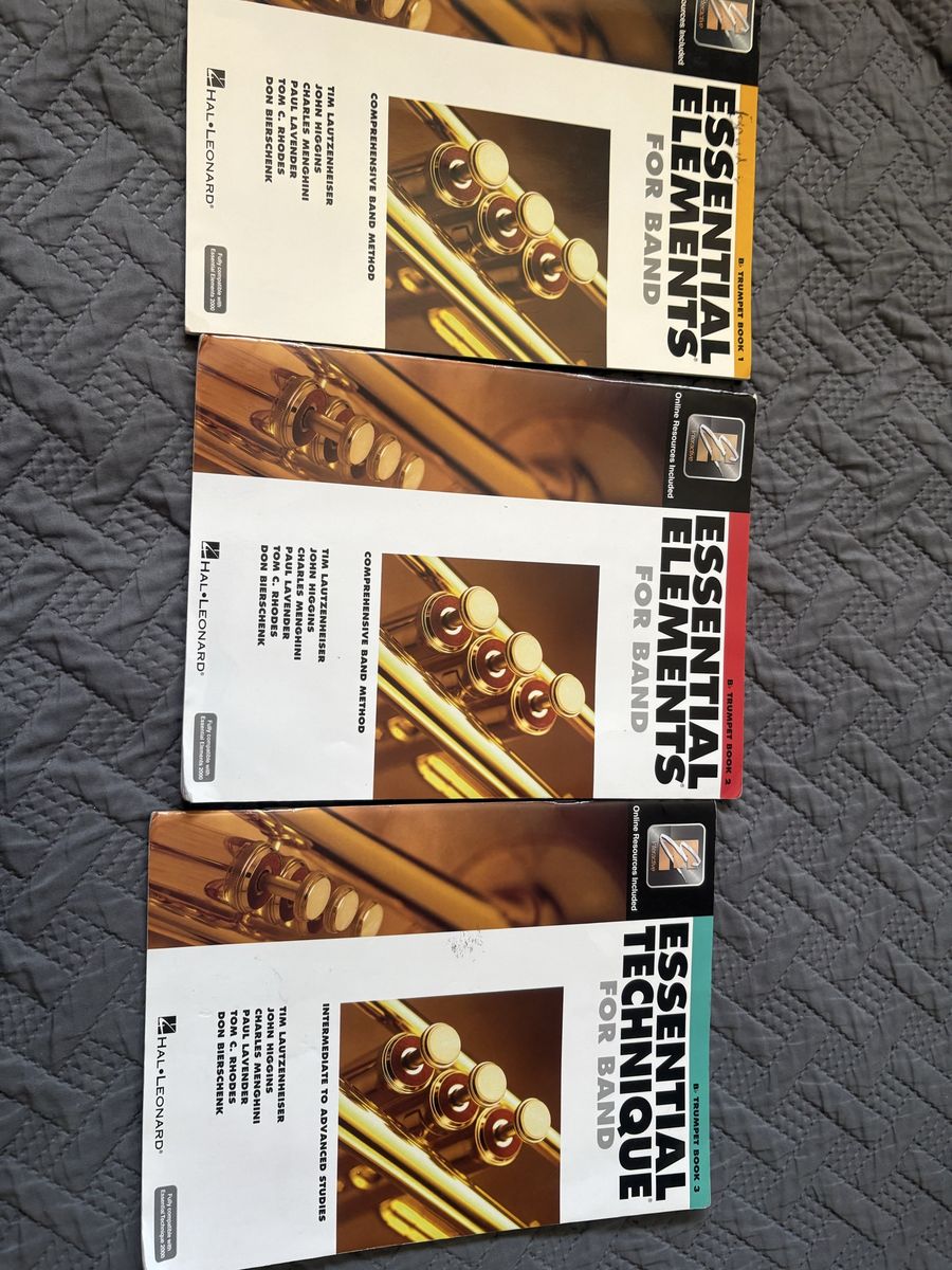 Hal Leonard Essential Elements for Band Trumpet Books 1, 2, 3& Essential Technique, Comprehensive Band Method