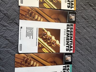 Hal Leonard Essential Elements for Band Trumpet Books 1, 2, 3& Essential Technique, Comprehensive Band Method