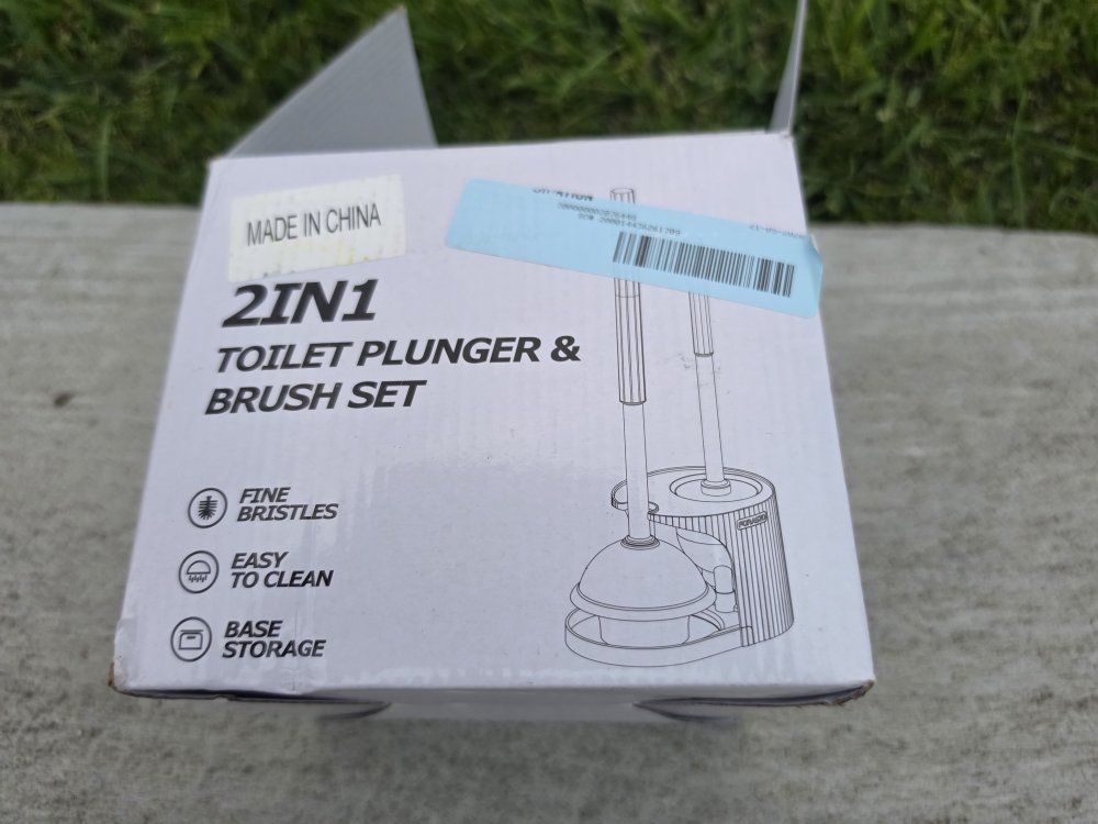 2-in-1 Toilet Plunger and Brush Set with Storage Base - White