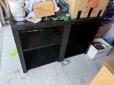 one real wood shelves console