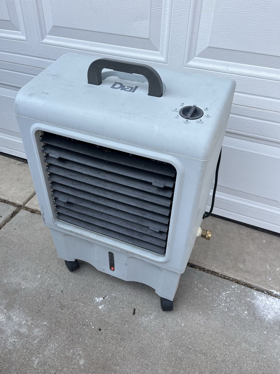 Dial Portable Evaporative Swamp Cooler with Wheels and Hose Hookup