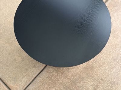 Black Round Coffee Table with Lower Storage Shelf