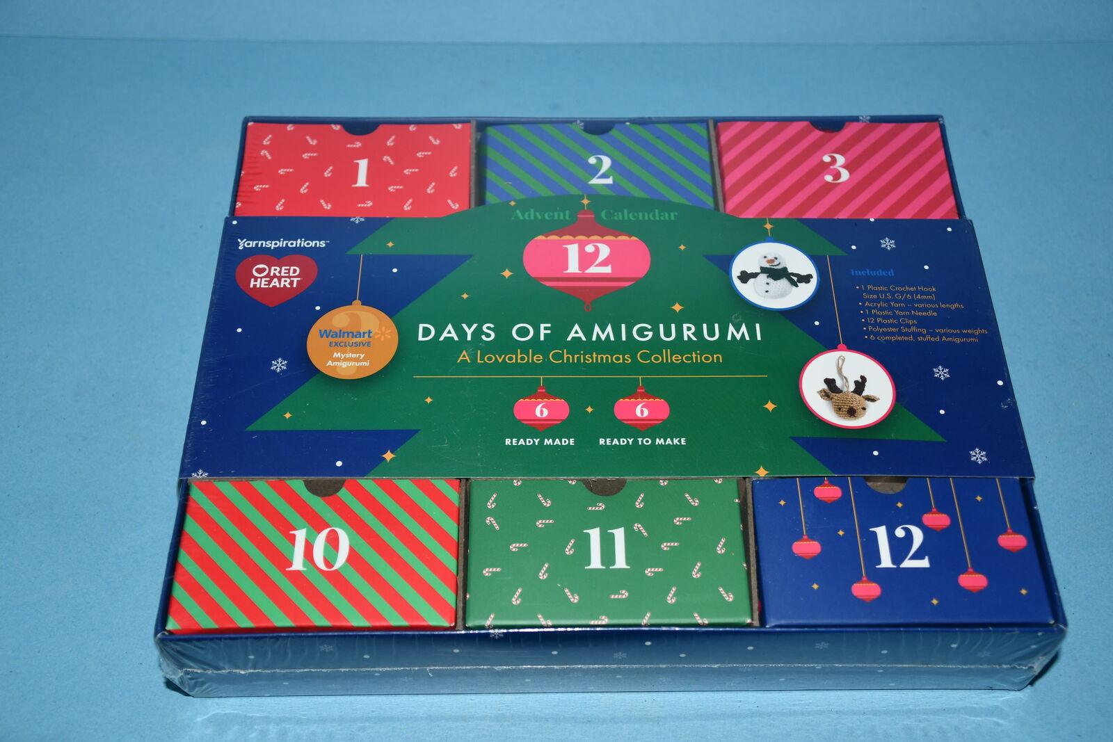NEW, SEALED RED HEART "12 DAYS OF AMIGURUMI" ADVENT CALENDAR KIT ~ CHRISTMAS CROCHET CRAFTS