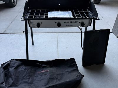 Camp Chef Sportsman 16 3-Burner Outdoor Camping Stove & Griddle with Carry Bag