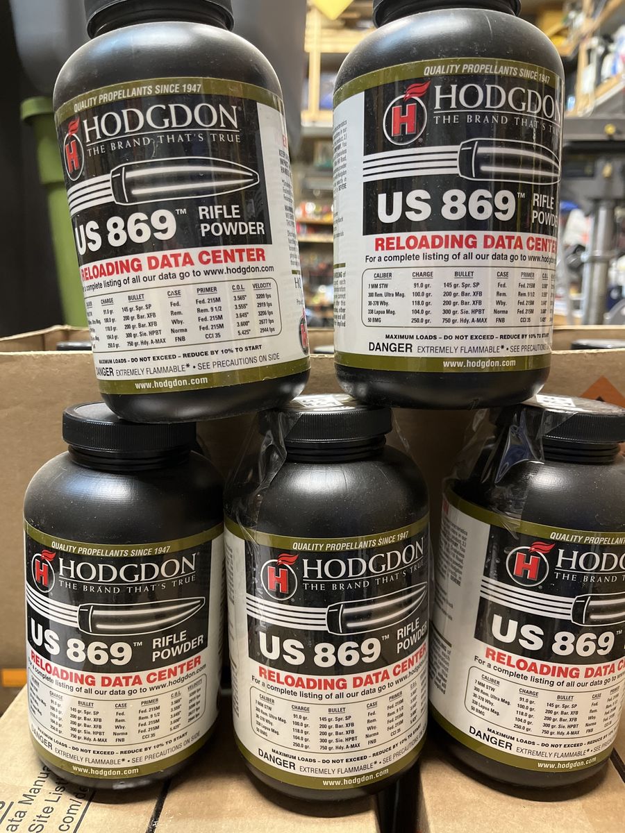 Hodgdon US 869 Rifle Powder.