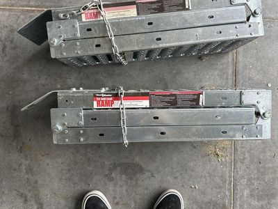 Haul-Master Tri-Fold Loading Ramps (Pair) - 1500lb Capacity, Heavy Duty Steel for ATVs, Mowers