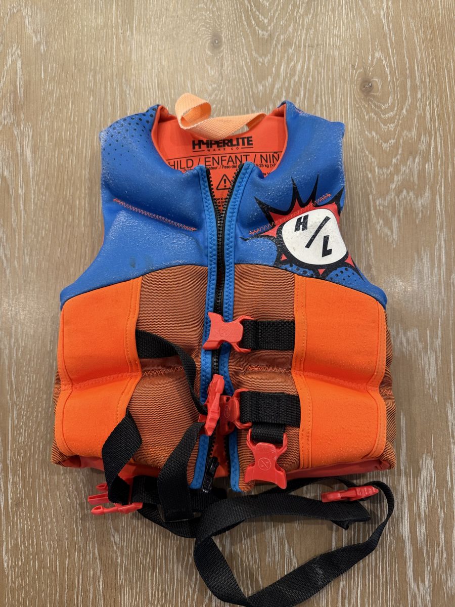 Hyperlite Child Life Jacket Vest - Blue & Orange (33-55 lbs)