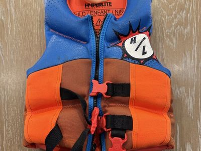 Hyperlite Child Life Jacket Vest - Blue & Orange (33-55 lbs)