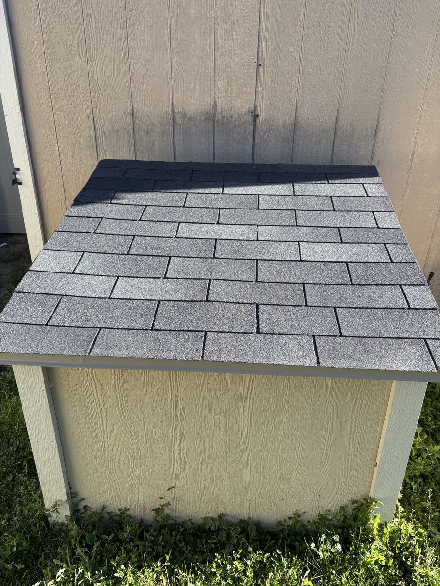 Roofed dog house