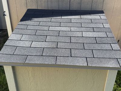 Roofed dog house