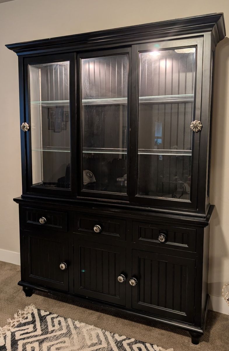 Black Wood & Glass Cabinet
