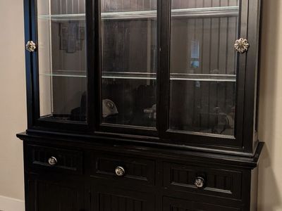 Black Wood & Glass Cabinet