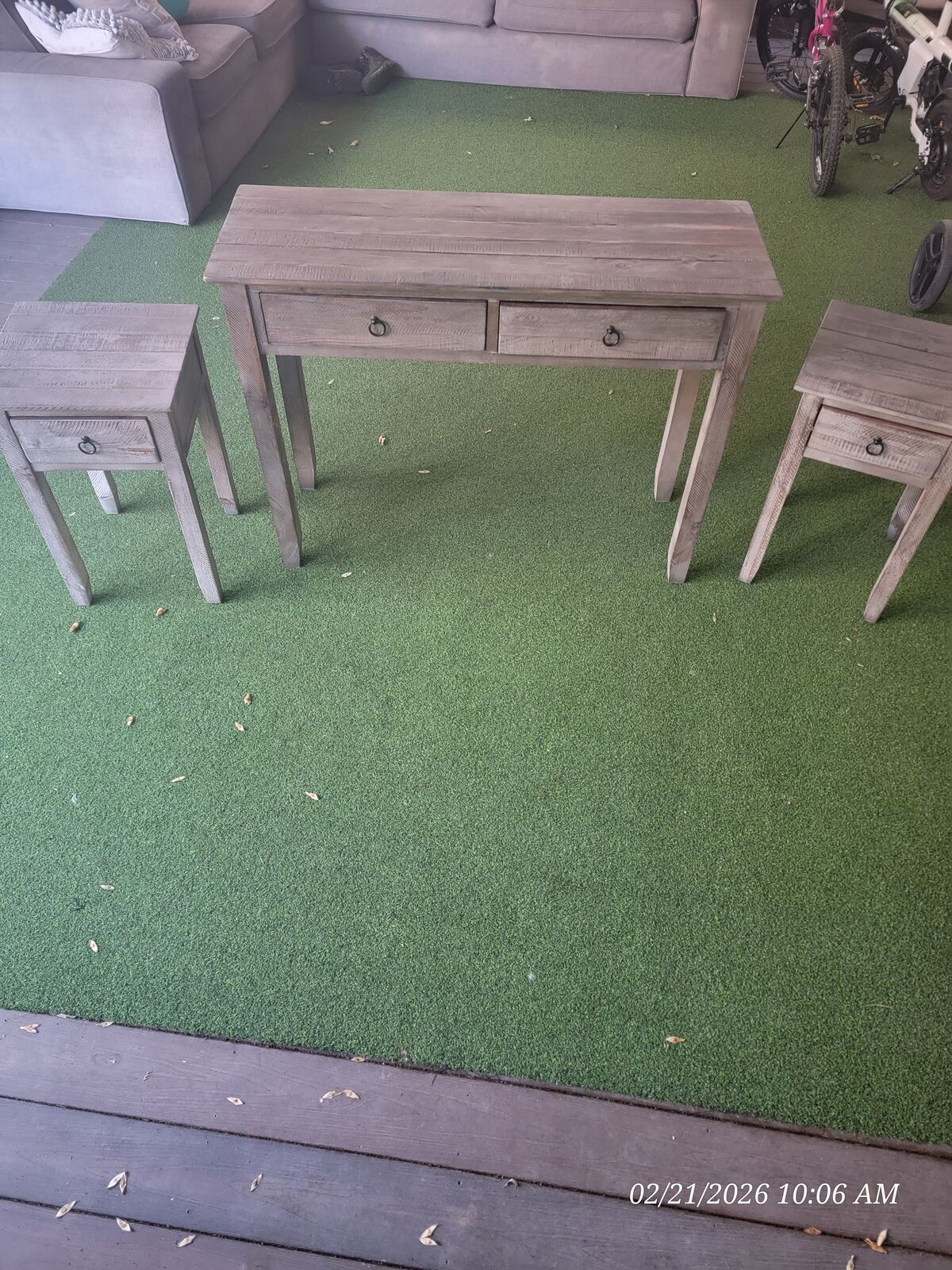 Sofa table with end tables