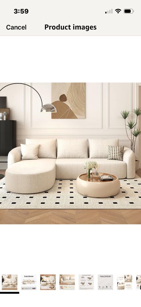 NEW White Boneless Modular Sectional Couch Sofa