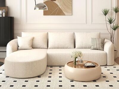 NEW White Boneless Modular Sectional Couch Sofa