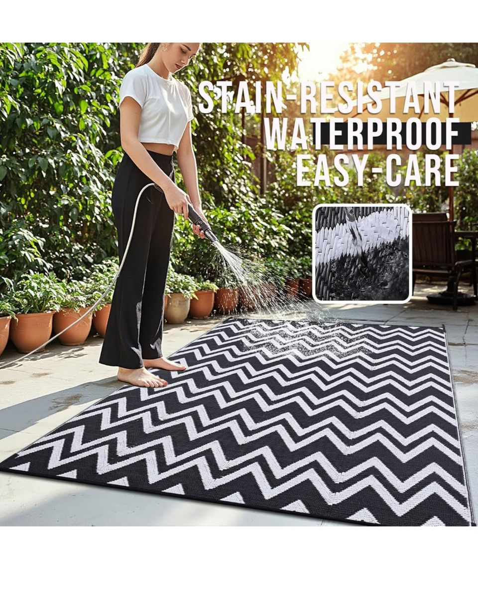 NEW OLANLY Waterproof Outdoor rug 8x10 ft