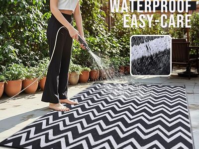 NEW OLANLY Waterproof Outdoor rug 8x10 ft