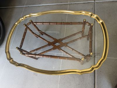 Brass and Glass Tray- Top Coffee Table