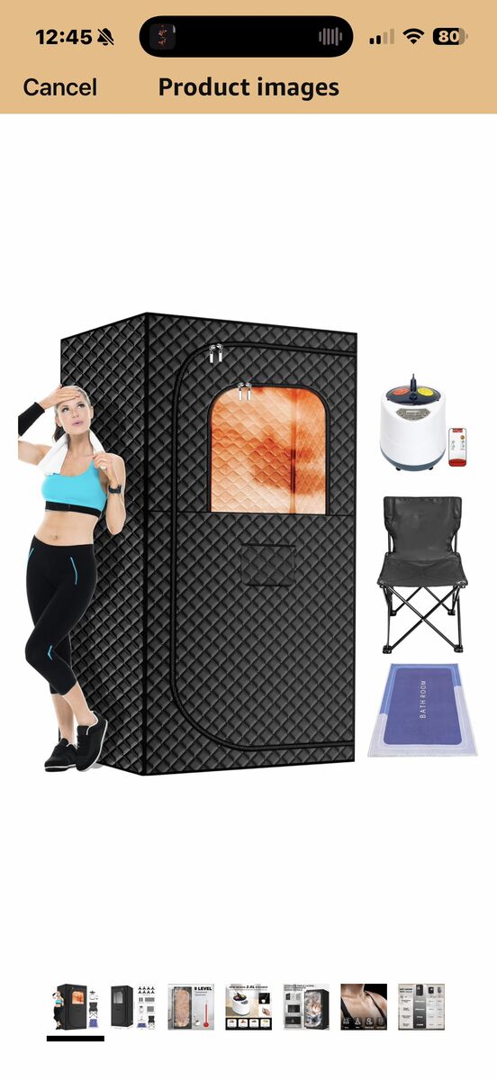 Portable Steam SAUNA Box Pod w Red Light Function LIKE NEW