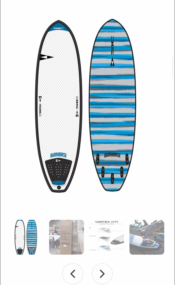 SIC Maui 6.8’ Darkhorse vortex surfboard