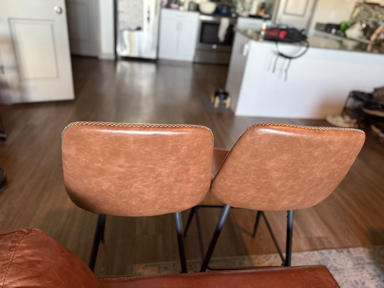 Leather Stools x 2