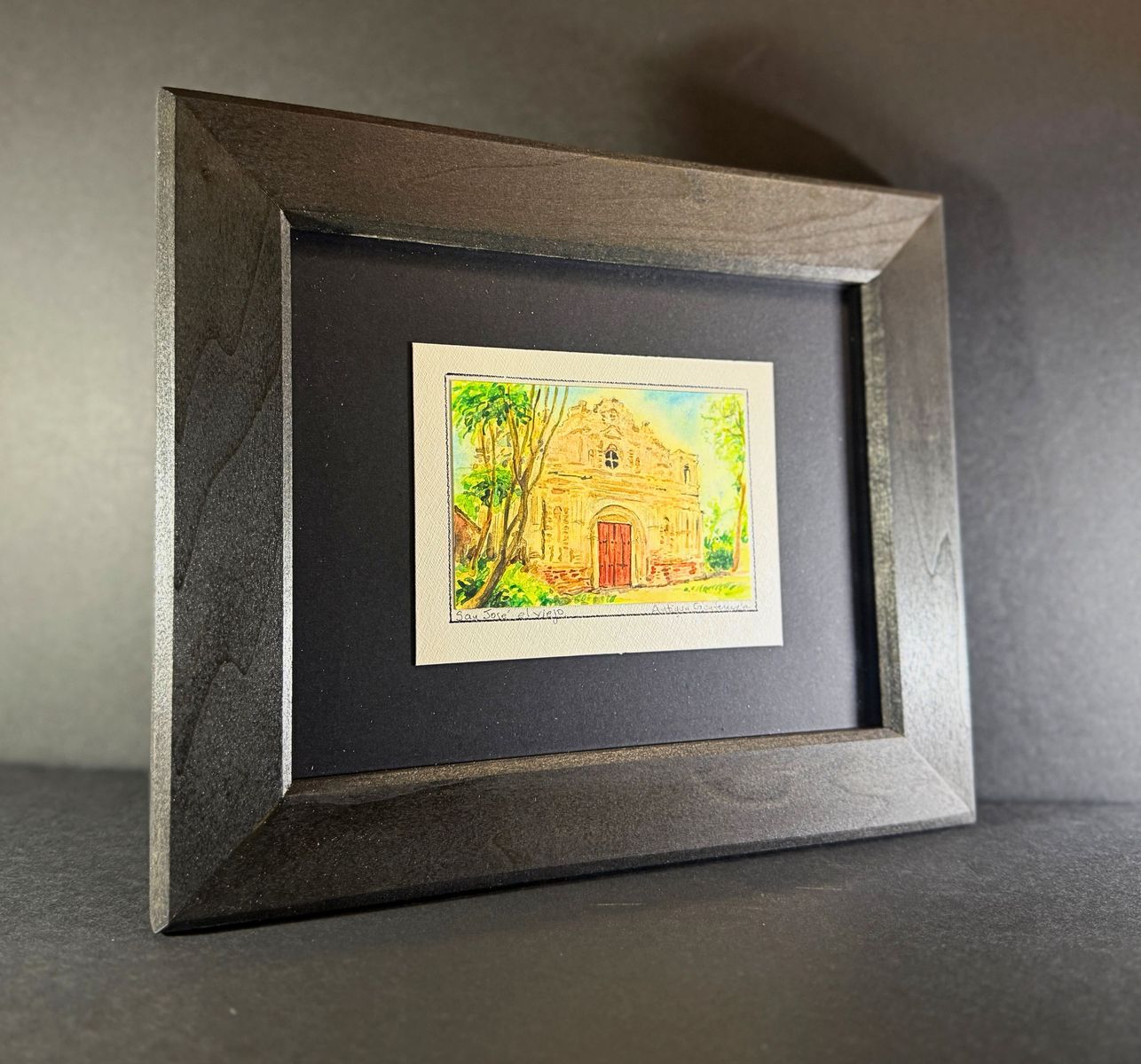 AUTHENTIC GUATEMALAN WATERCOLOR PAINTING | CUSTOM FRAME