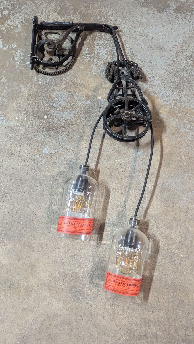 Two Bulleit Bourbon wall light fixture