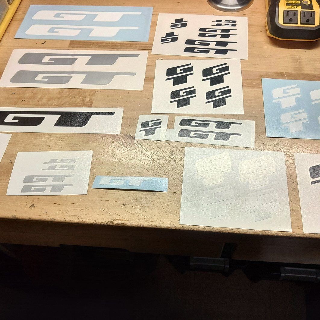 GT BMX Mountain Bike Decal Black White Silver