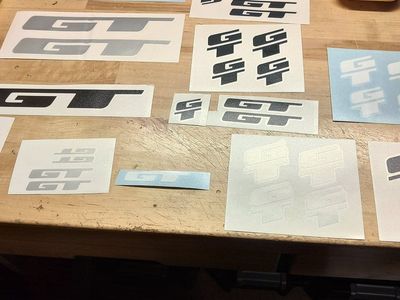 GT BMX Mountain Bike Decal Black White Silver