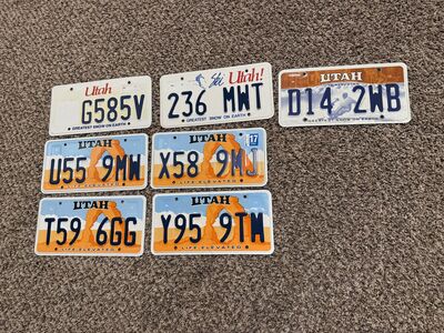Utah License Plates - arches and skier