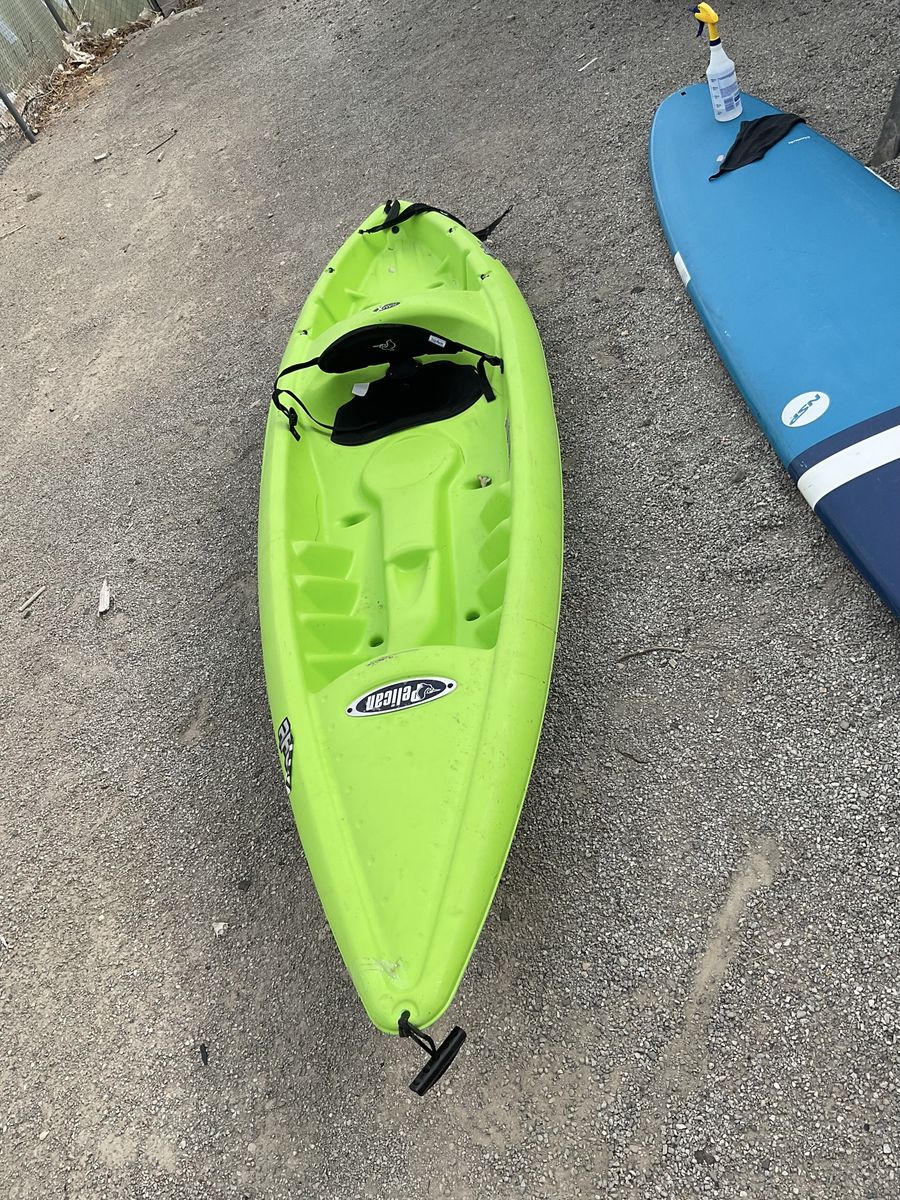 Pelican Kayak - Bright Green Sit-on-Top Recreational Kayak with Seat & paddle