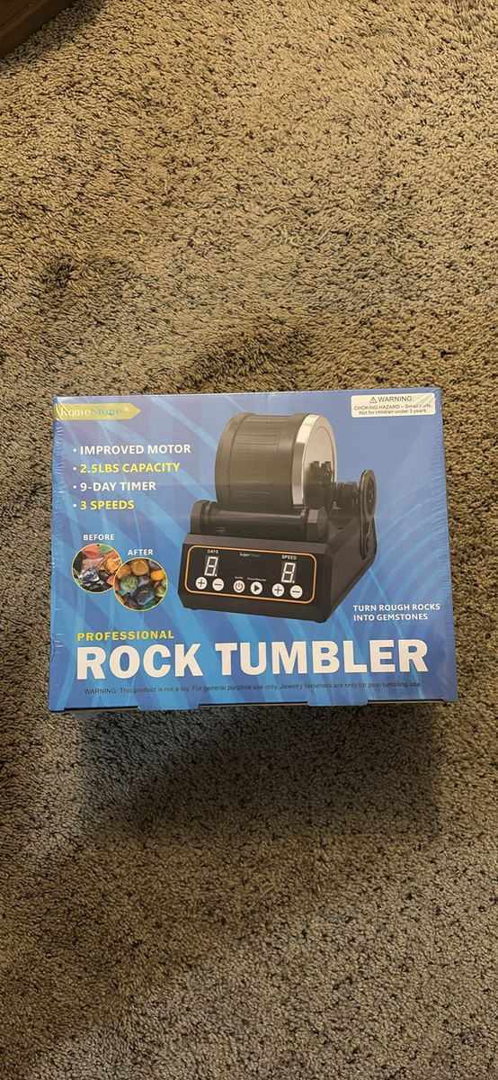 KomeStone Professional Rock Tumbler Kit - 2.5 lb Capacity, 3 Speeds & 9-Day Timer