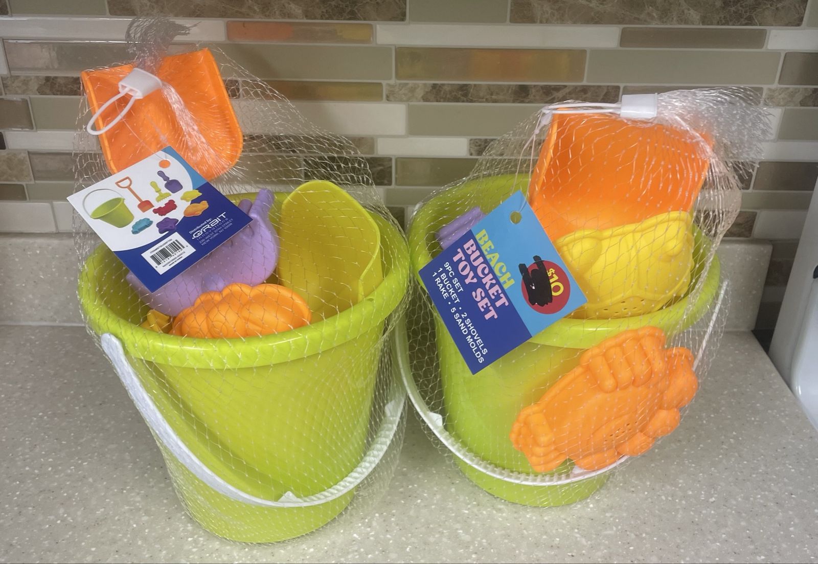 2- 8 piece Beach Bucket sets