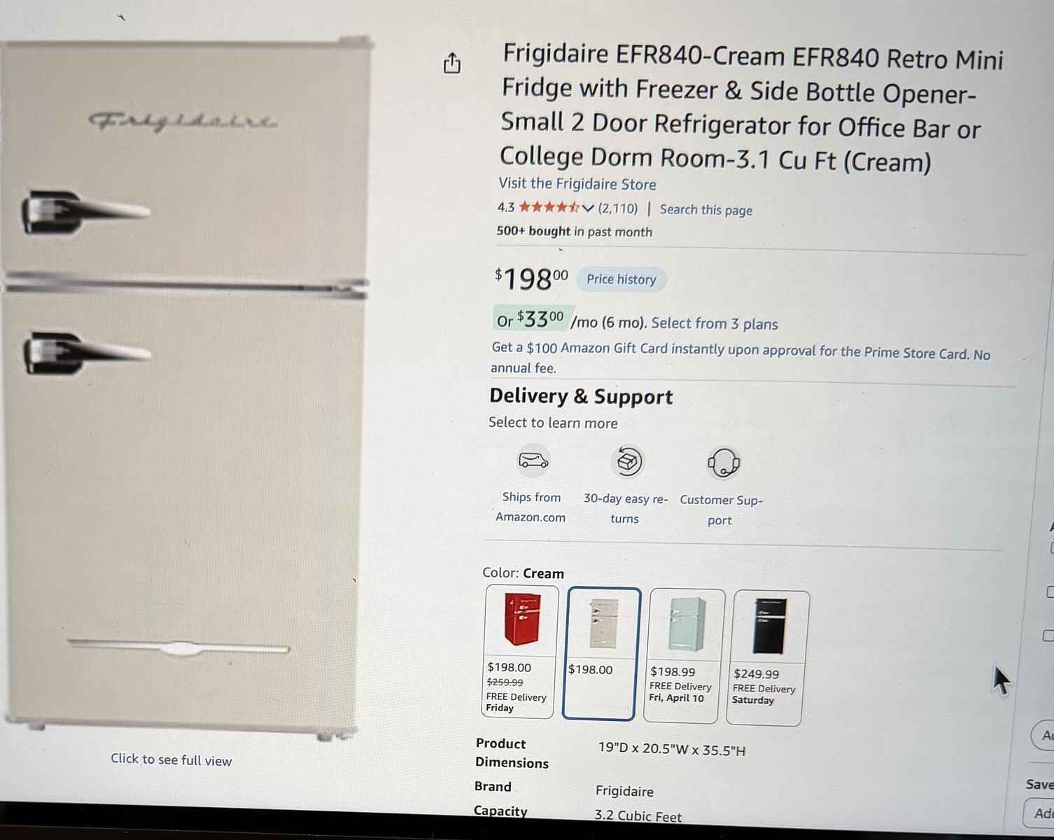 Frigidaire White Retro Compact Fridge w/ freezer