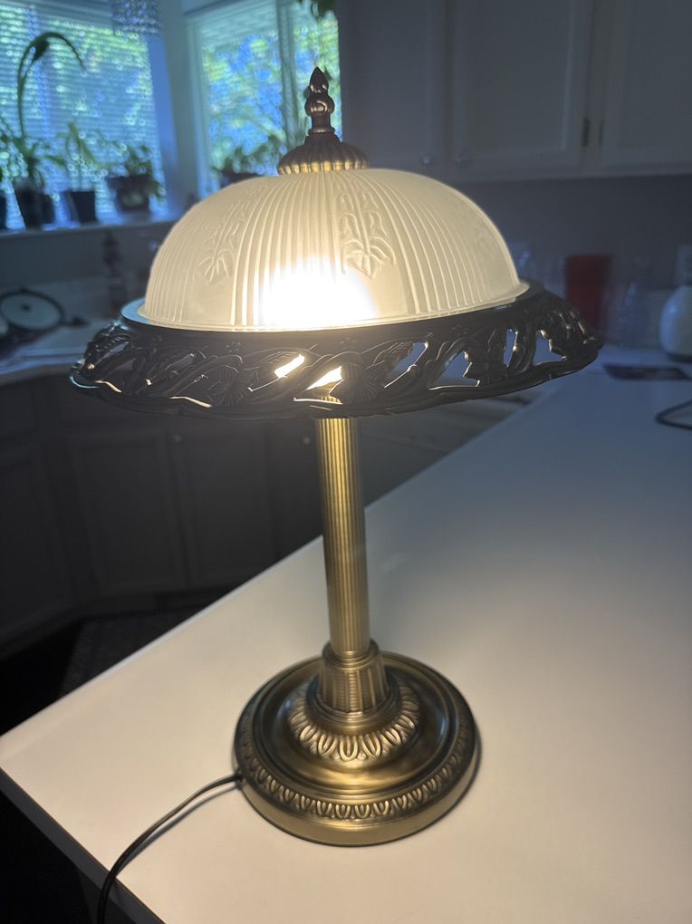 Golden Glass Shade Lamp
