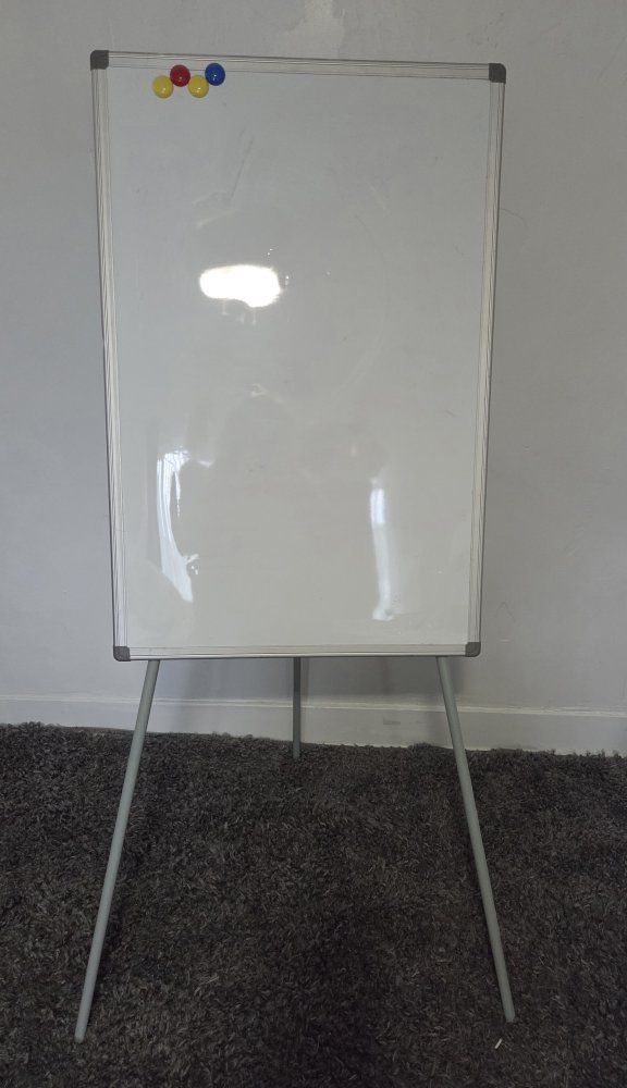 Dry Erase Easel Tripod - White Board with stand for presentations with adjustable legs. Portable. Easily fits in car for present