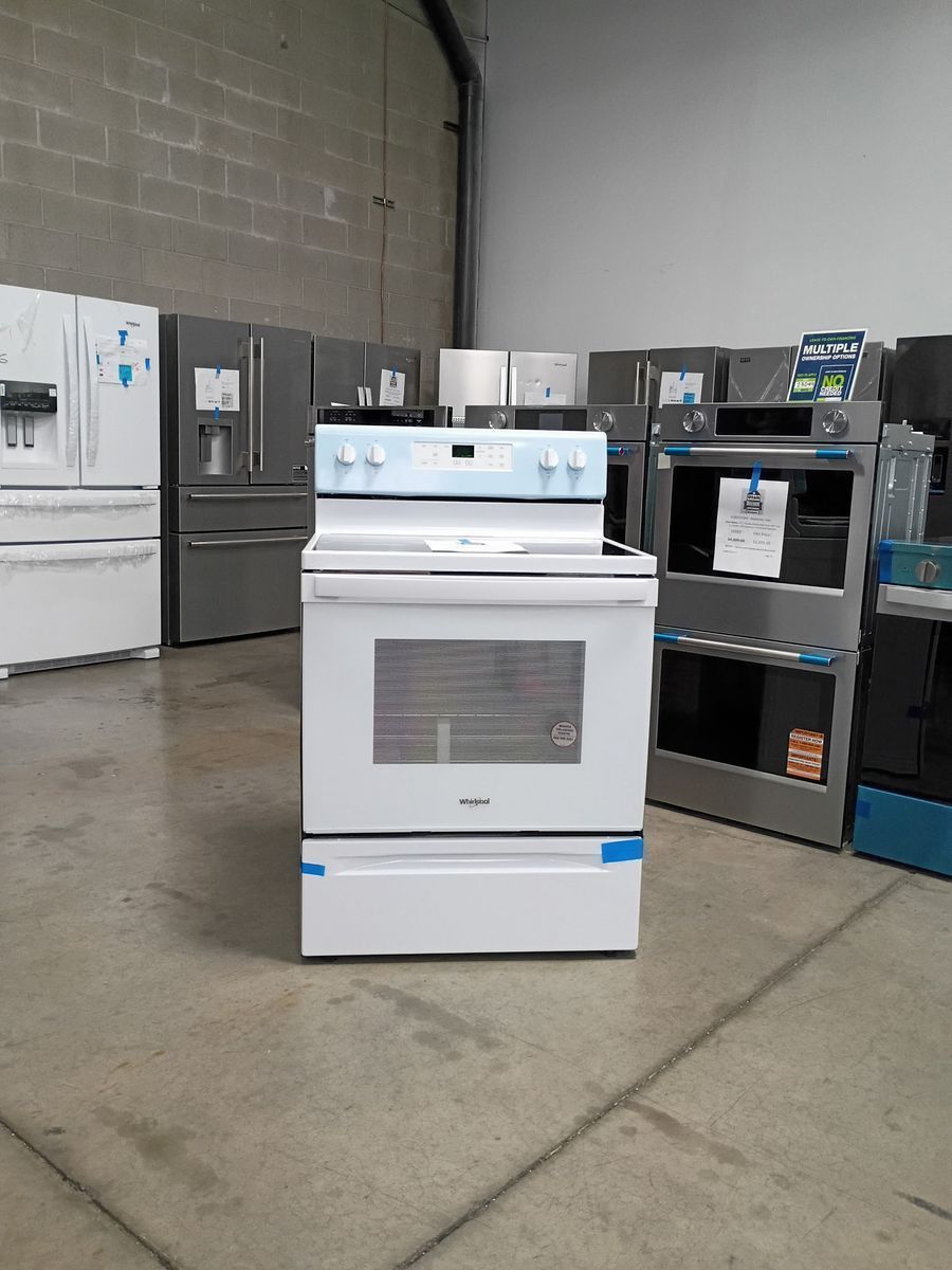 NEW WHIRLPOOL WHITE 4 BURNER ELECTRIC RANGE