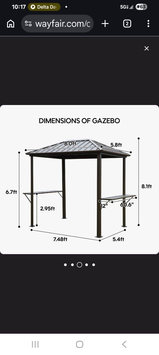 6'x8' Gazebo half price