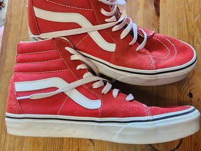 Vans Red High Top Canvas Skate Shoes Men's Size 9