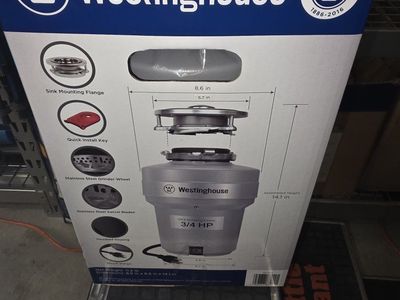 Westinghouse 3/4 HP High Torque Garbage Disposal w/ Stainless Steel Blades, Quick Install