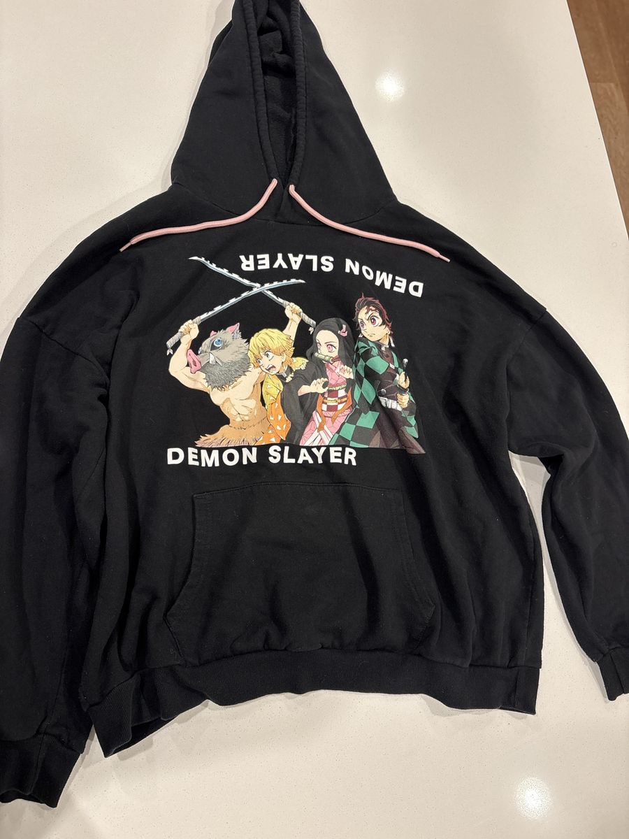 Demon Slayer Anime Graphic Hoodie Black Size XXXL fits like an L/XL