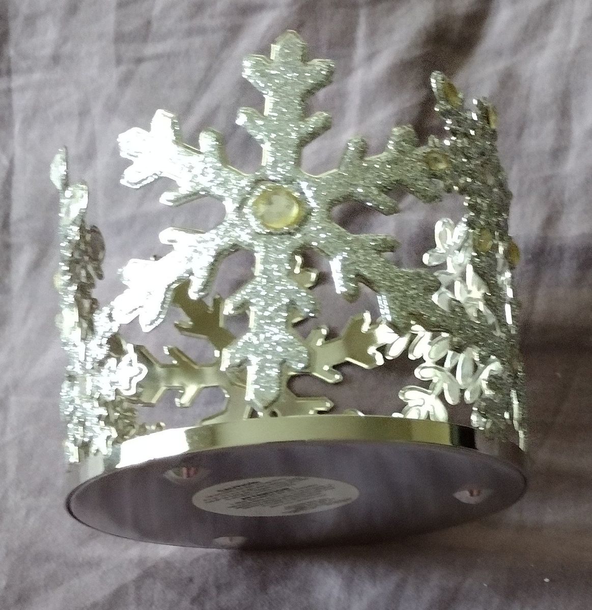 Bath & Body Works Silver Snowflake Votive Candle Holder Winter Decor